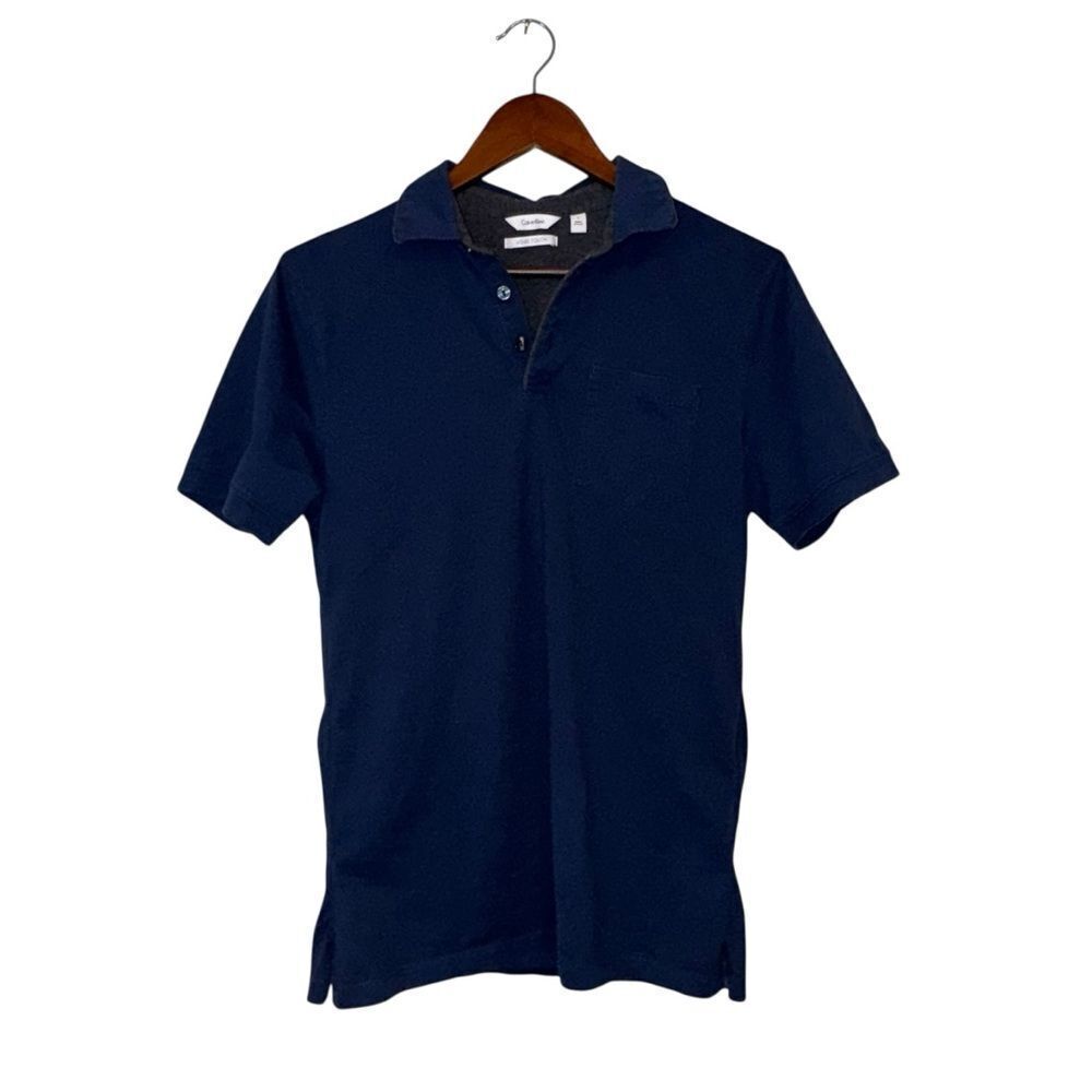 Calvin Klein Dark Blue Liquid Touch Polo Shirt